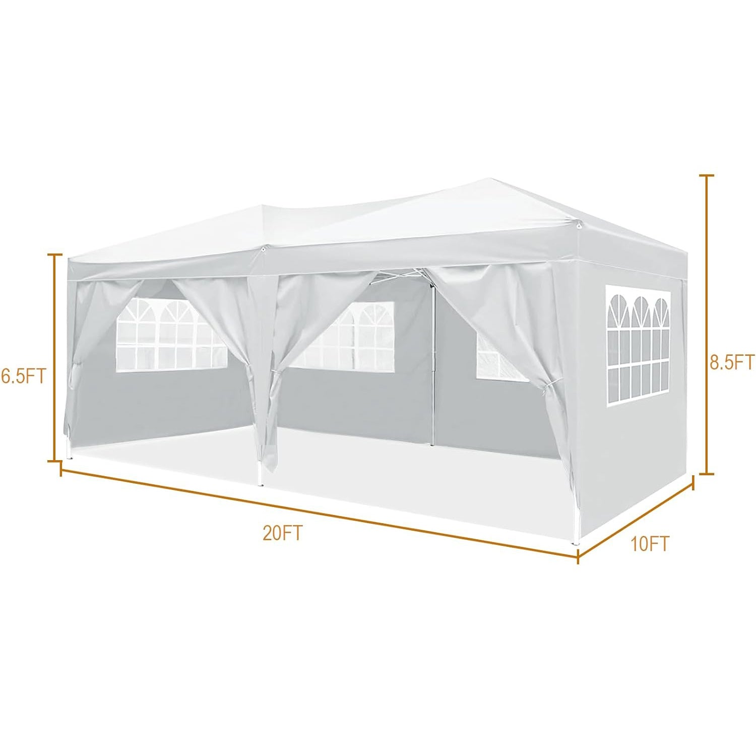 10'x20 'folding canopy with 6 detachable side walls outdoor activity shelters UPF 50+terrace portable tent (white) 10'x20 'folding canopy with 6 detachable side walls outdoor activity shelters UPF 50+terrace portable tent (white)