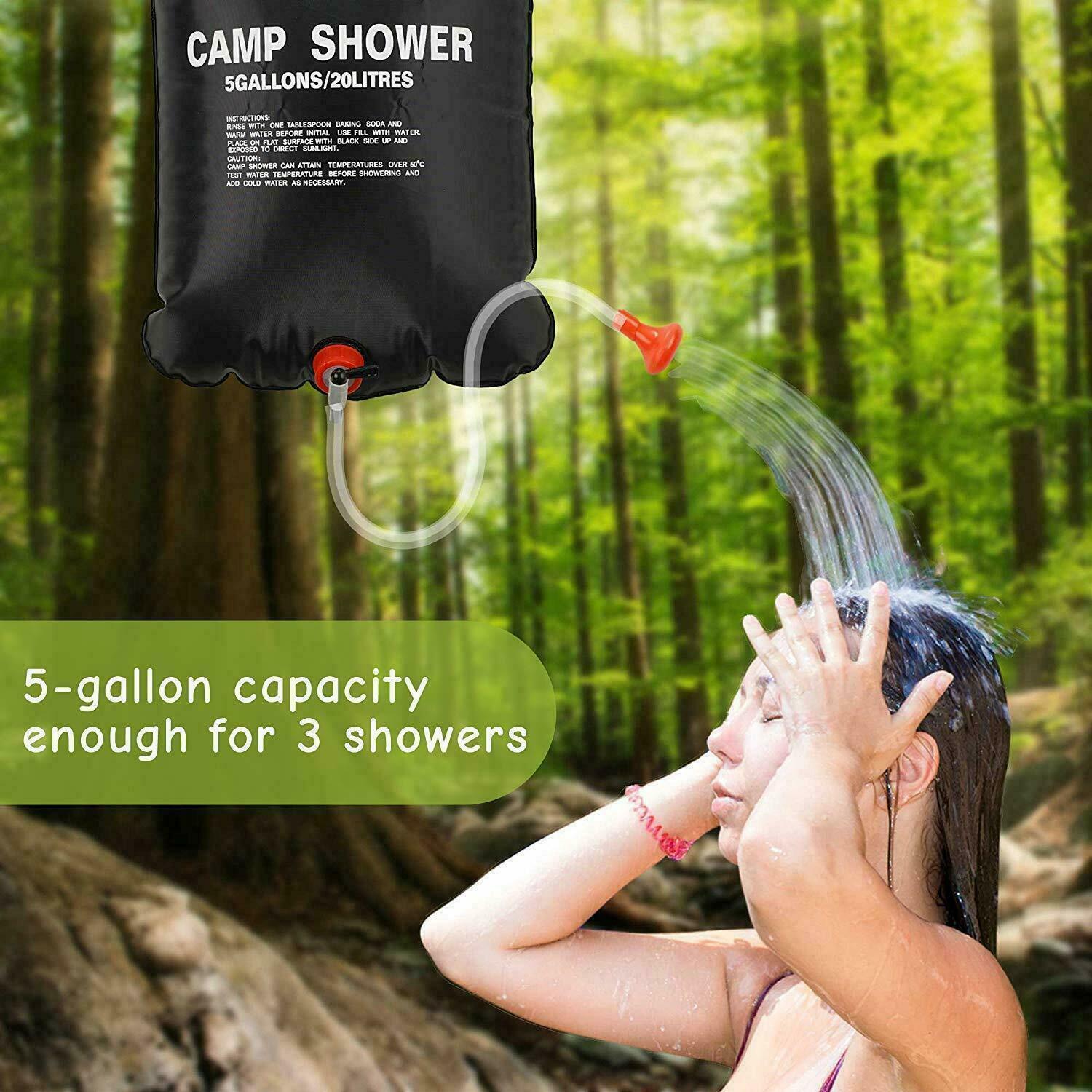 20L Camping Shower Portable Compact Solar Sun Heating Bath Bag Outdoor Travel 20L Camping Shower Portable Compact Solar Sun Heating Bath Bag Outdoor Travel