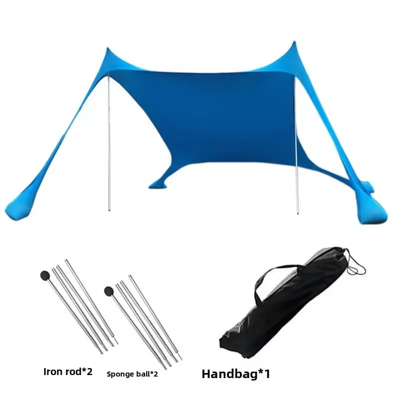 Family beach tent, large pop-up parasol, beach shelter, sun shade. Stable poles with portable carry bag. Outdoor shade. Family beach tent, large pop-up parasol, beach shelter, sun shade. Stable poles with portable carry bag. Outdoor shade.