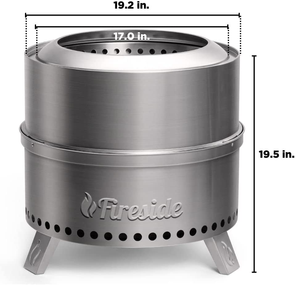 Pluto R19-SS Smokeless Outdoor Fire Pit -  Stainless Steel Pluto R19-SS Smokeless Outdoor Fire Pit -  Stainless Steel