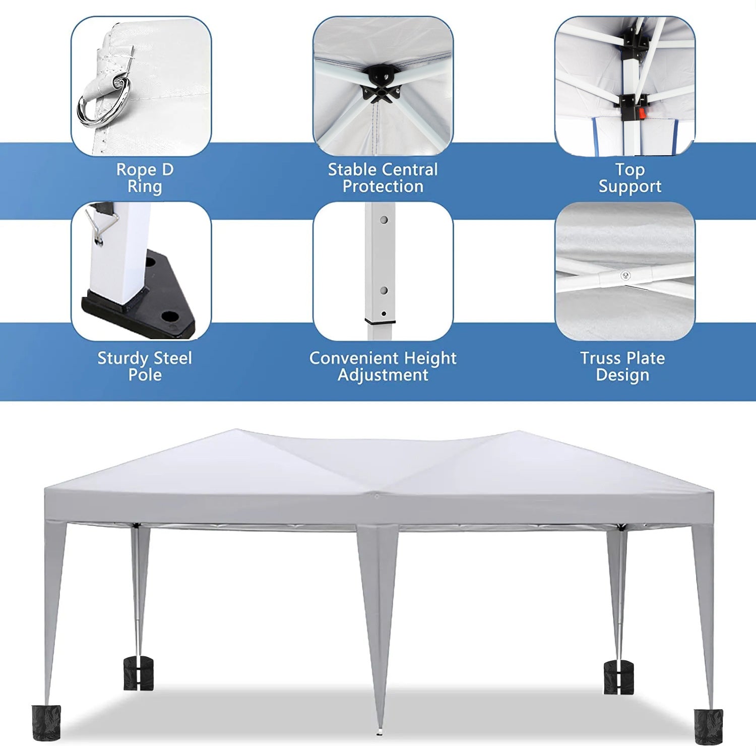 10'x20 'folding canopy with 6 detachable side walls outdoor activity shelters UPF 50+terrace portable tent (white) 10'x20 'folding canopy with 6 detachable side walls outdoor activity shelters UPF 50+terrace portable tent (white)