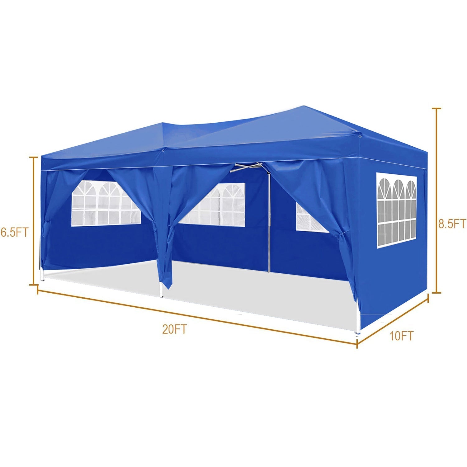 10'x20 'folding canopy with 6 detachable side walls outdoor activity shelters UPF 50+terrace portable tent (blue) 10'x20 'folding canopy with 6 detachable side walls outdoor activity shelters UPF 50+terrace portable tent (blue)