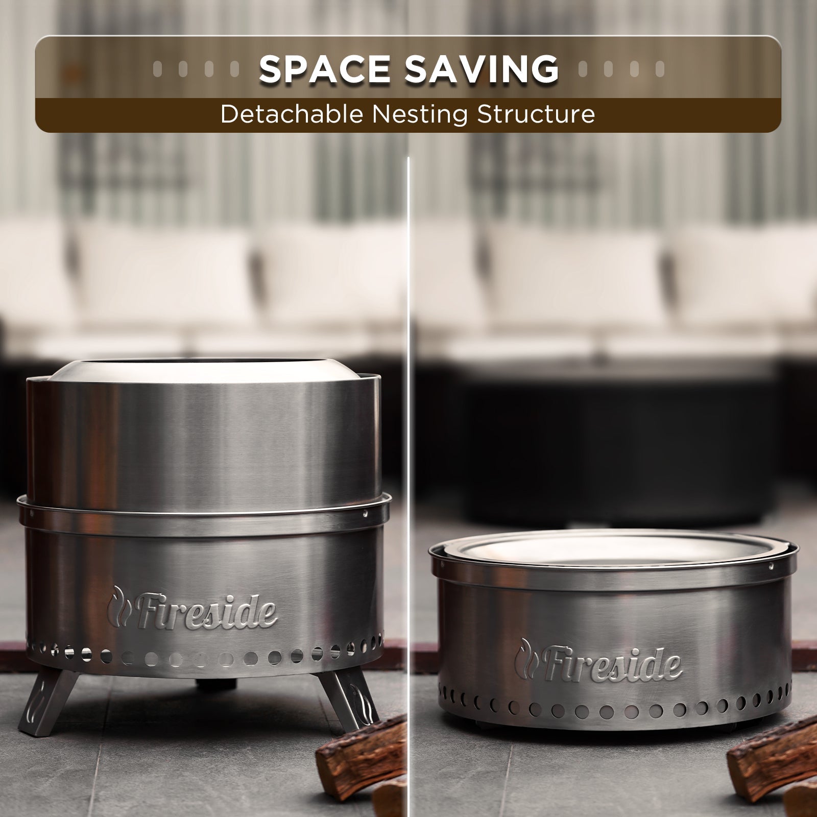Pluto R19-SS Smokeless Outdoor Fire Pit -  Stainless Steel Pluto R19-SS Smokeless Outdoor Fire Pit -  Stainless Steel