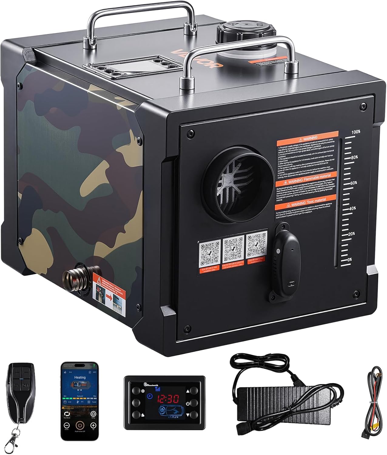 VEVOR Diesel Heater 8KW, DC 12V/24V, All in One Portable Diesel Air Heater with Bluetooth APP Control, Remote Control and LCD Screen, 1.9 Gal Fuel Tank for Trucks, Vans, RVs, Campers, and Garages VEVOR Diesel Heater 8KW, DC 12V/24V, All in One Portable Diesel Air Heater with Bluetooth APP Control, Remote Control and LCD Screen, 1.9 Gal Fuel Tank for Trucks, Vans, RVs, Campers, and Garages