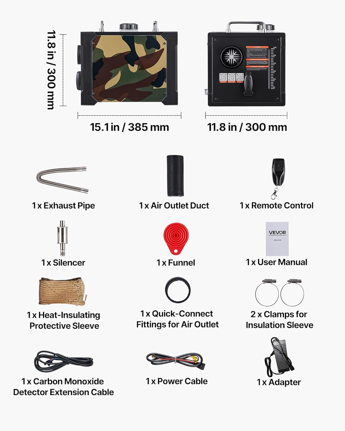 VEVOR Diesel Heater 8KW, DC 12V/24V, All in One Portable Diesel Air Heater with Bluetooth APP Control, Remote Control and LCD Screen, 1.9 Gal Fuel Tank for Trucks, Vans, RVs, Campers, and Garages VEVOR Diesel Heater 8KW, DC 12V/24V, All in One Portable Diesel Air Heater with Bluetooth APP Control, Remote Control and LCD Screen, 1.9 Gal Fuel Tank for Trucks, Vans, RVs, Campers, and Garages