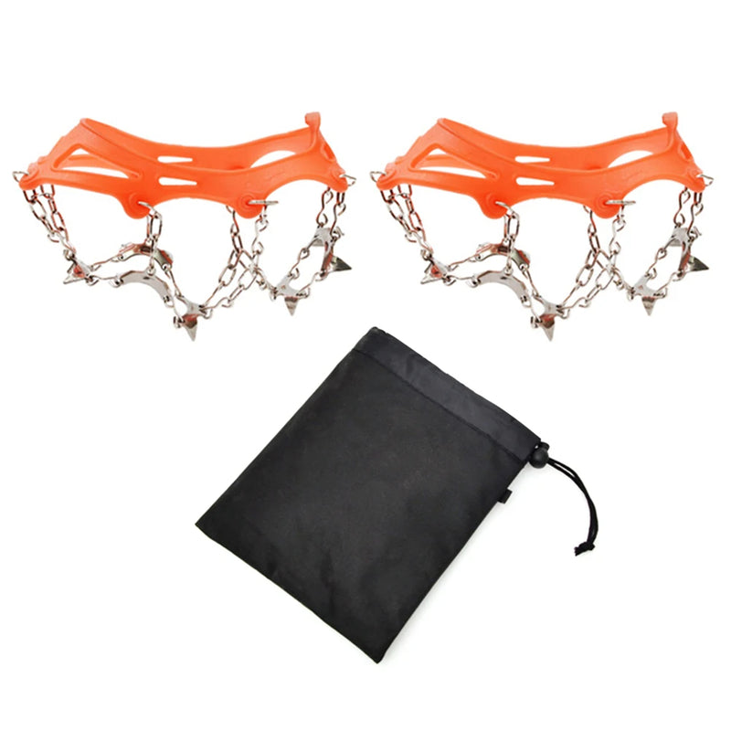 1 Pair Outdoor Climbing Non-slip Ice Snow Grippers 13 Teeth Spike Cleats Crampons for Family Outdoor Camping Accessories 1 Pair Outdoor Climbing Non-slip Ice Snow Grippers 13 Teeth Spike Cleats Crampons for Family Outdoor Camping Accessories