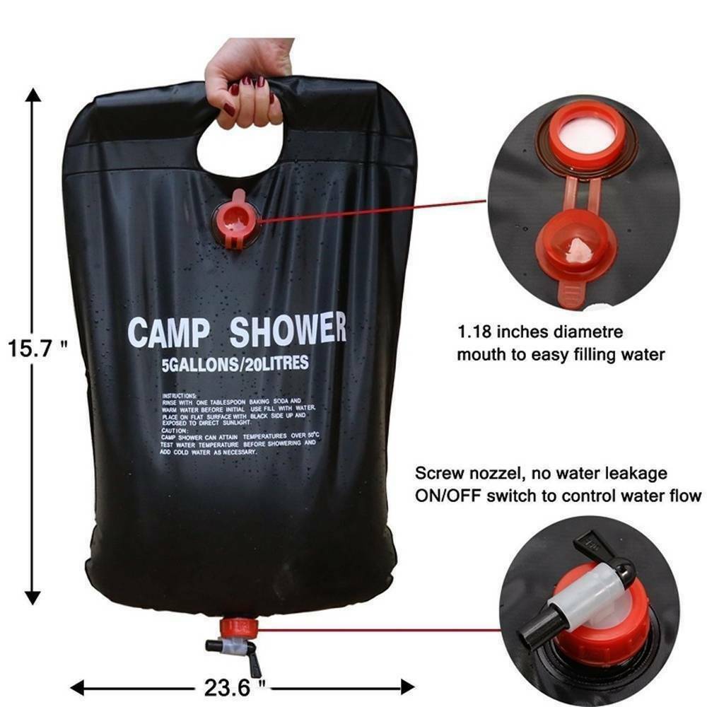 20L Camping Shower Portable Compact Solar Sun Heating Bath Bag Outdoor Travel 20L Camping Shower Portable Compact Solar Sun Heating Bath Bag Outdoor Travel