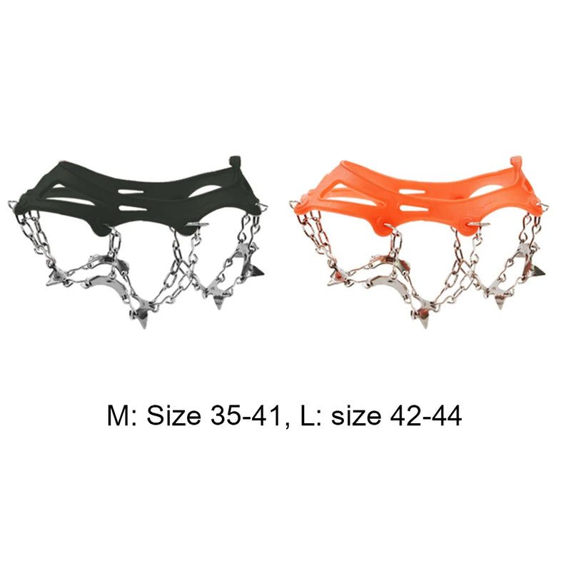 1 Pair Outdoor Climbing Non-slip Ice Snow Grippers 13 Teeth Spike Cleats Crampons for Family Outdoor Camping Accessories 1 Pair Outdoor Climbing Non-slip Ice Snow Grippers 13 Teeth Spike Cleats Crampons for Family Outdoor Camping Accessories