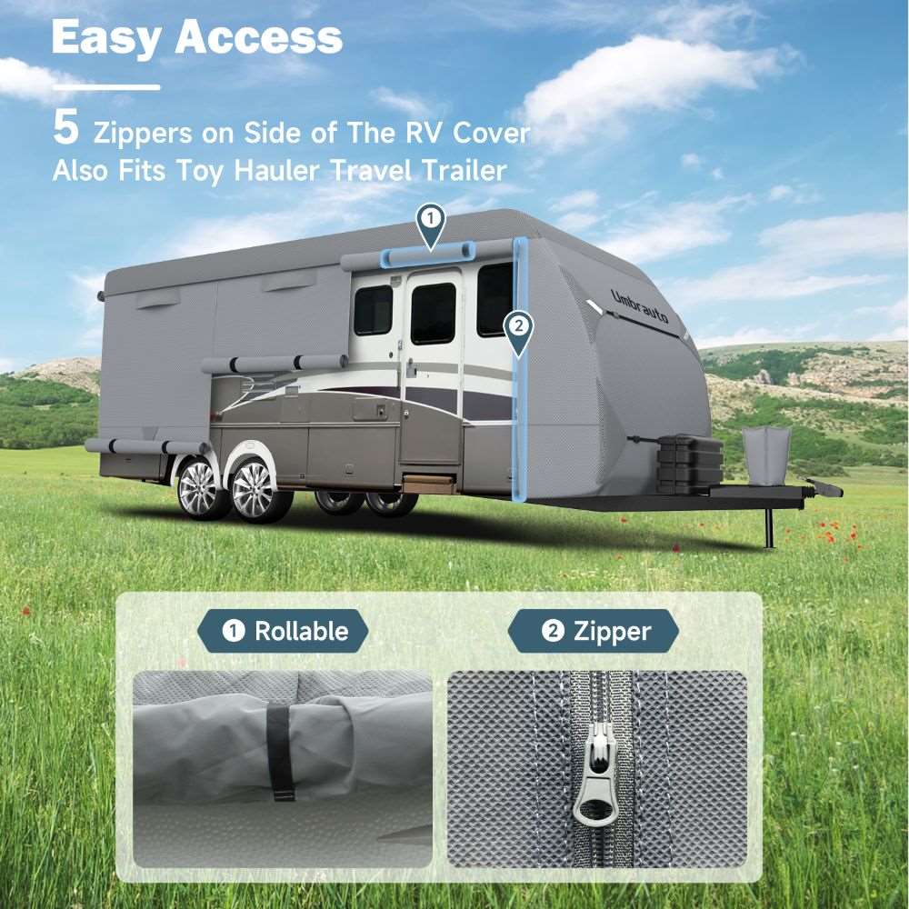 Umbrauto RV Cover,7 Layers Travel Trailer Cover, Waterproof Camper Cover,Grey Umbrauto RV Cover,7 Layers Travel Trailer Cover, Waterproof Camper Cover,Grey
