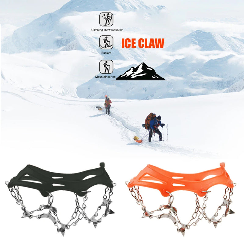 1 Pair Outdoor Climbing Non-slip Ice Snow Grippers 13 Teeth Spike Cleats Crampons for Family Outdoor Camping Accessories 1 Pair Outdoor Climbing Non-slip Ice Snow Grippers 13 Teeth Spike Cleats Crampons for Family Outdoor Camping Accessories