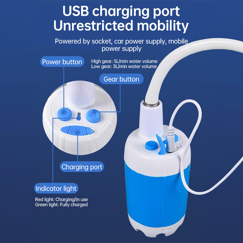 Upgraded Rechargeable Electric Camping Shower Pump with Smart Digital Display Upgraded Rechargeable Electric Camping Shower Pump with Smart Digital Display