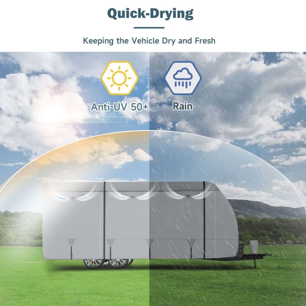 Umbrauto RV Cover,7 Layers Travel Trailer Cover, Waterproof Camper Cover,Grey Umbrauto RV Cover,7 Layers Travel Trailer Cover, Waterproof Camper Cover,Grey