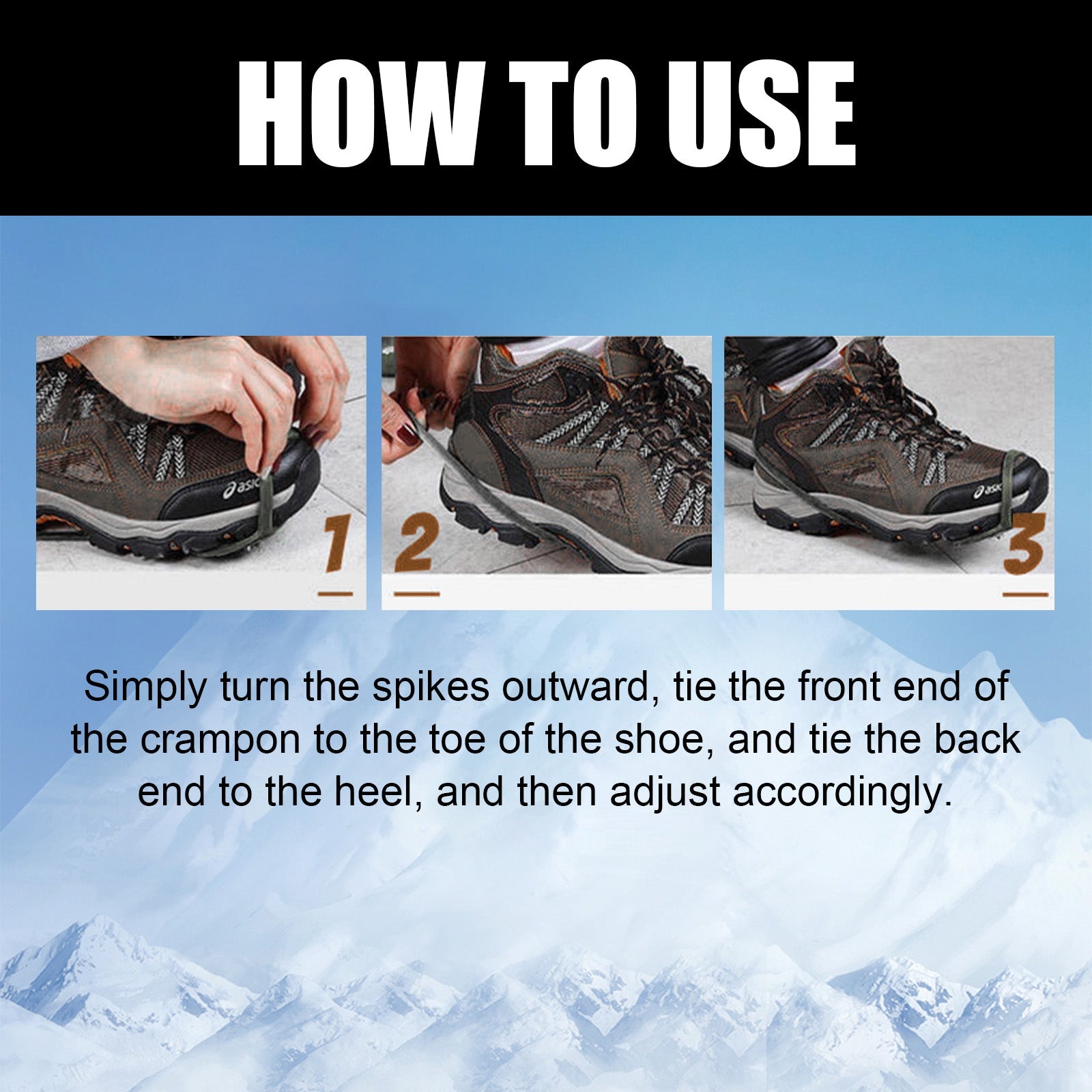Universelle Rutschfeste Greiferspitzen, Outdoor Crampons Snowshoe Cover Mountaineering Sports Fall Easy To Wear And Take Off Shoe Cover Universelle Rutschfeste Greiferspitzen, Outdoor Crampons Snowshoe Cover Mountaineering Sports Fall Easy To Wear And Take Off Shoe Cover