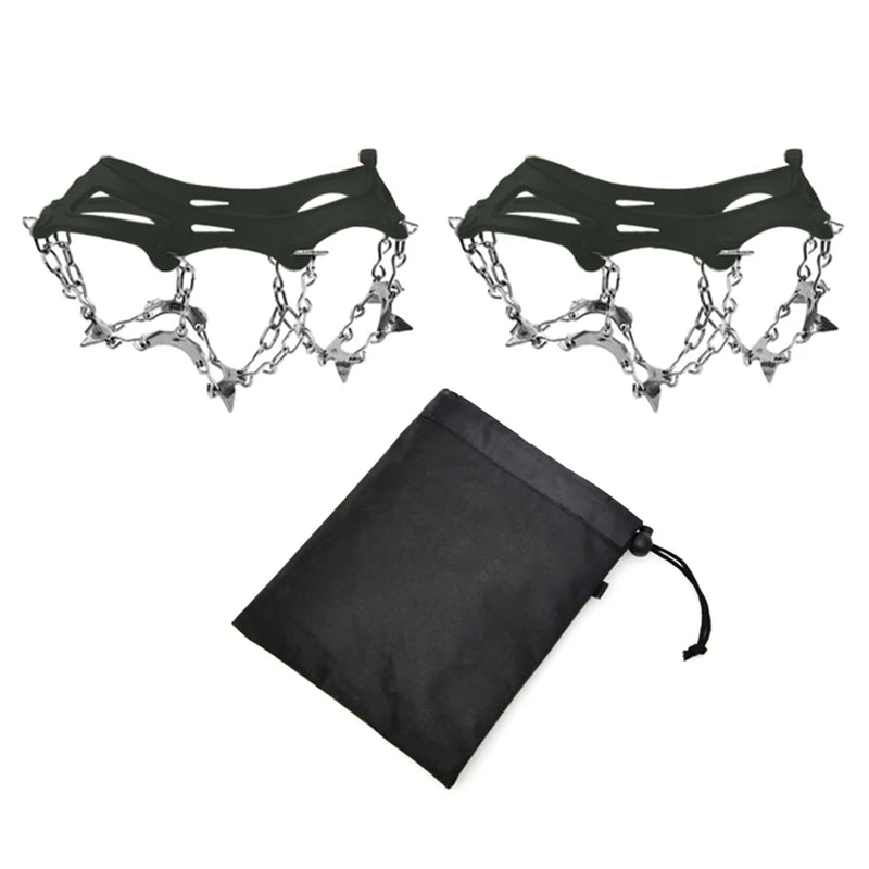1 Pair Outdoor Climbing Non-slip Ice Snow Grippers 13 Teeth Spike Cleats Crampons for Family Outdoor Camping Accessories 1 Pair Outdoor Climbing Non-slip Ice Snow Grippers 13 Teeth Spike Cleats Crampons for Family Outdoor Camping Accessories