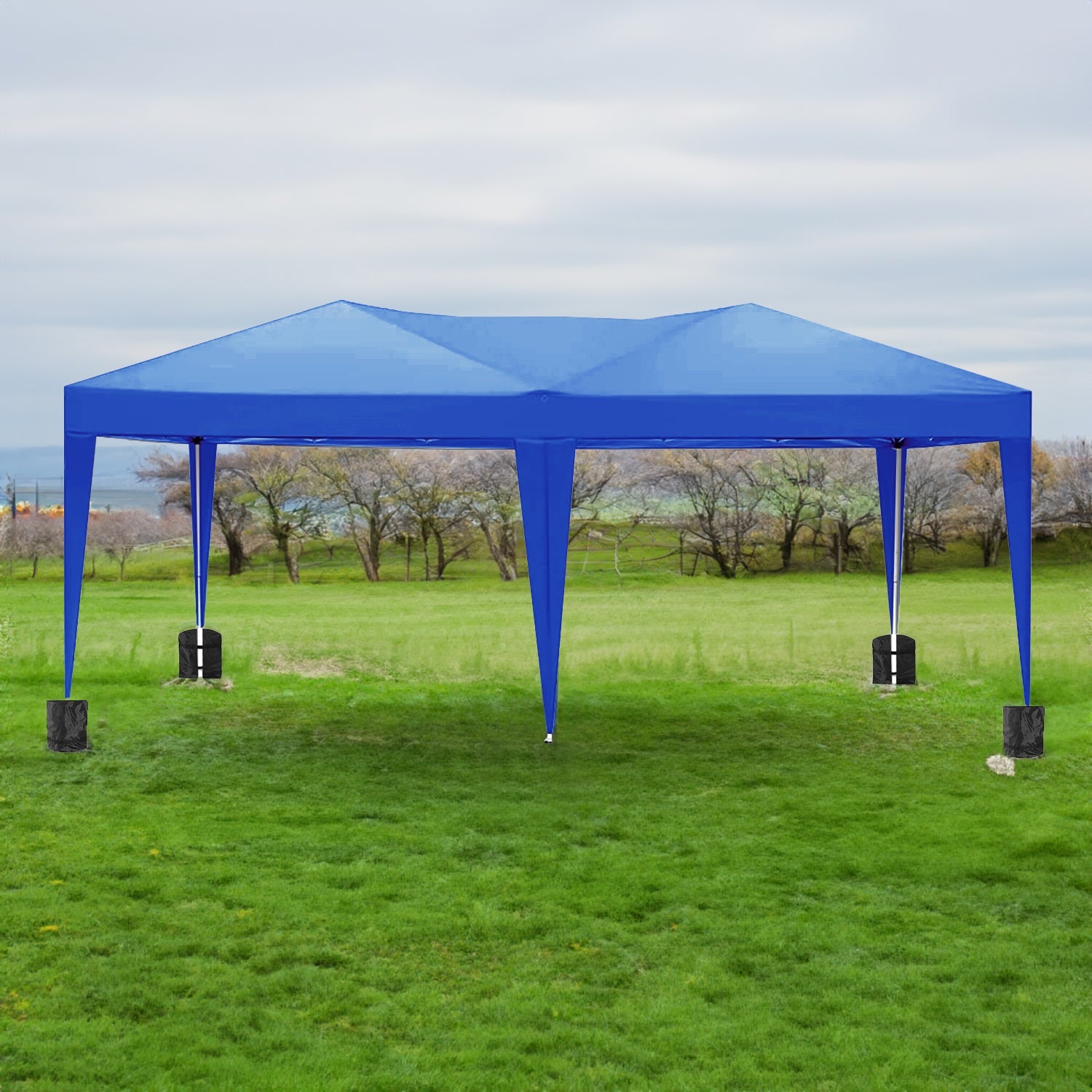 10'x20 'folding canopy with 6 detachable side walls outdoor activity shelters UPF 50+terrace portable tent (blue) 10'x20 'folding canopy with 6 detachable side walls outdoor activity shelters UPF 50+terrace portable tent (blue)