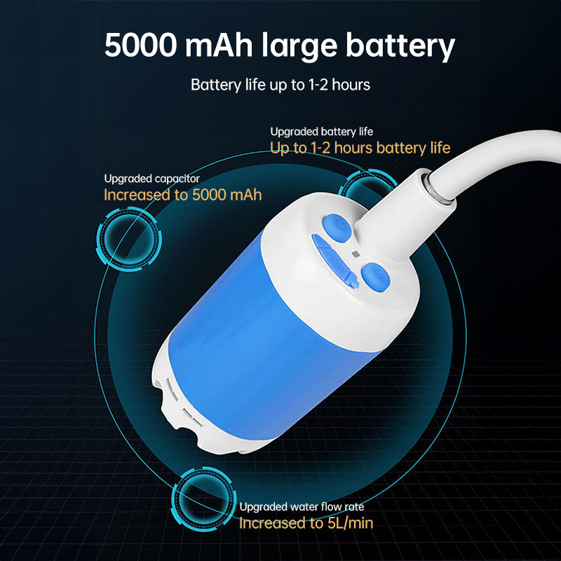 Upgraded Rechargeable Electric Camping Shower Pump with Smart Digital Display Upgraded Rechargeable Electric Camping Shower Pump with Smart Digital Display