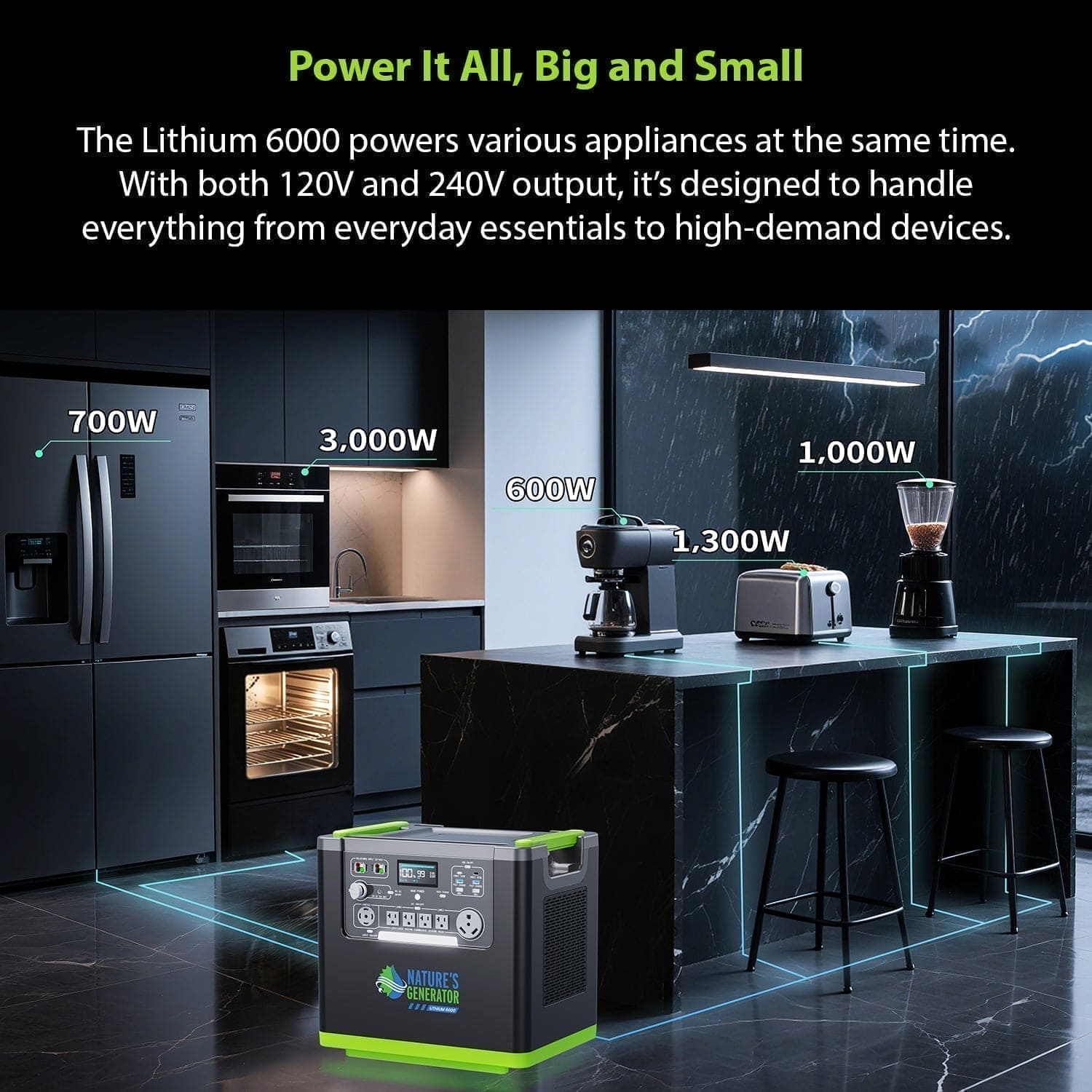 Nature's Generator Lithium 6000 with Solar Panel Nature's Generator Lithium 6000 with Solar Panel