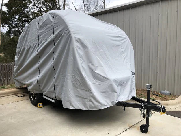 NuCamp TAB 360 CS (Clamshell) Trailer Cover by PahaQue Heavy Duty Weather Proof Protection NuCamp TAB 360 CS (Clamshell) Trailer Cover by PahaQue Heavy Duty Weather Proof Protection