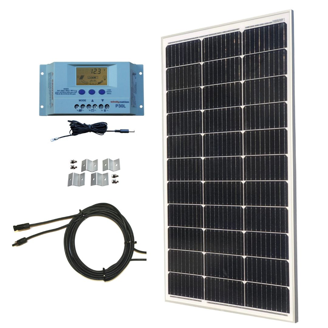 100-Watt Monocrystalline Solar Panel Kits with P30L LCD Solar Charge Controller 100-Watt Monocrystalline Solar Panel Kits with P30L LCD Solar Charge Controller