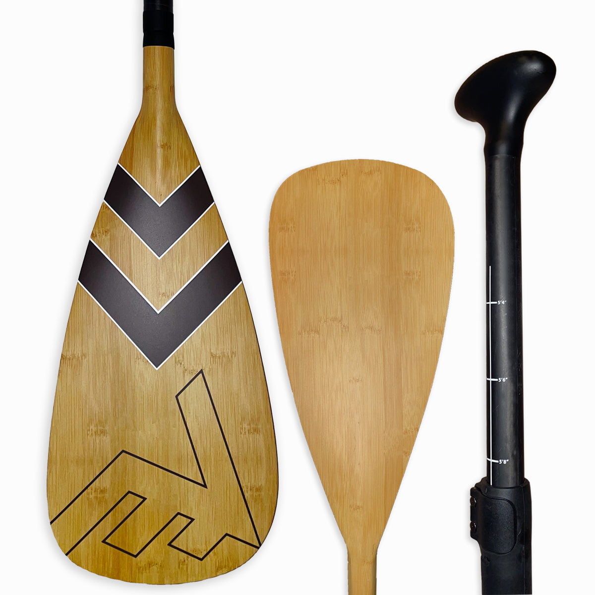 Carbon-Fiberglass Adjustable Paddle with ABS Edge  - Bamboo/Brown Carbon-Fiberglass Adjustable Paddle with ABS Edge  - Bamboo/Brown