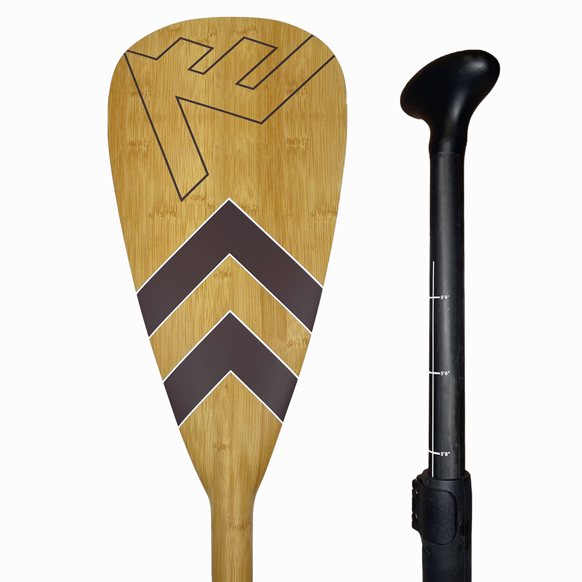 Carbon-Fiberglass Adjustable Paddle with ABS Edge  - Bamboo/Brown Carbon-Fiberglass Adjustable Paddle with ABS Edge  - Bamboo/Brown
