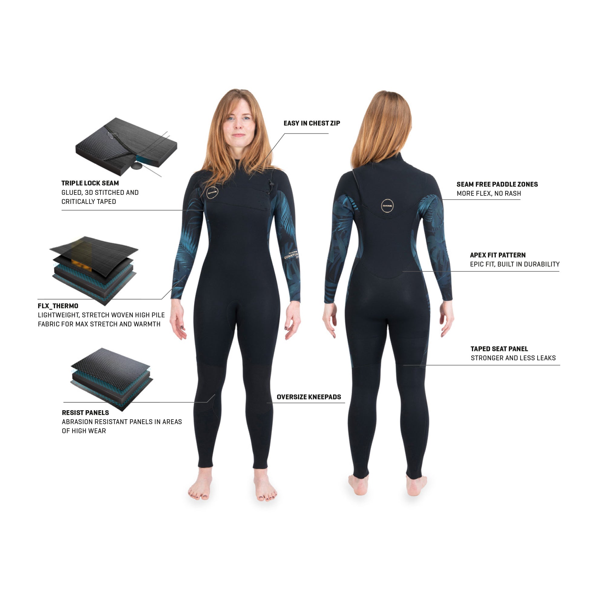 Dakine Womens Quantum Chest Zip 5/4/3 mm Dakine Womens Quantum Chest Zip 5/4/3 mm