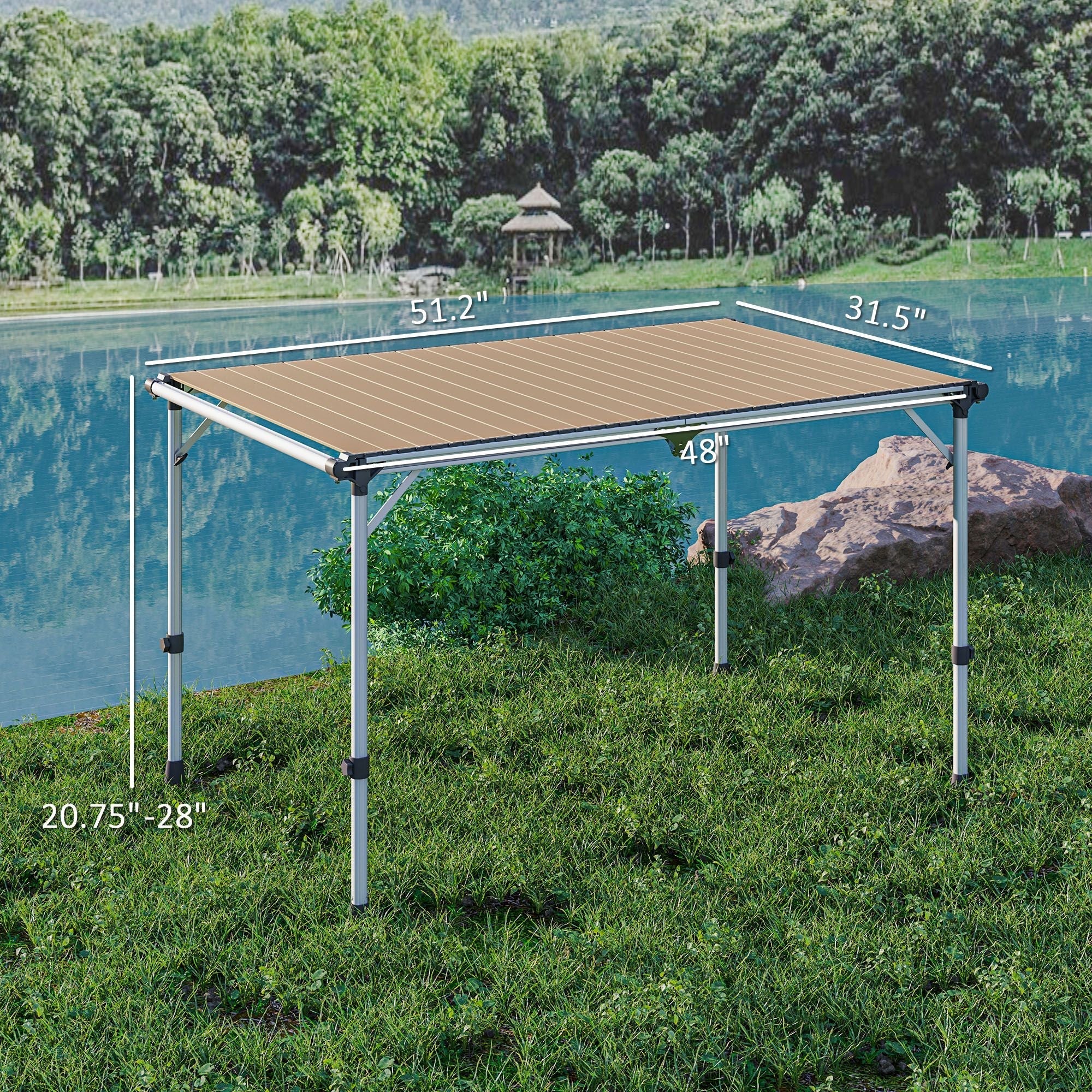 Outsunny Folding Camping Table, Adjustable Height Aluminum Table, Portable Camping Table for Picnic, Beach, BBQ Outsunny Folding Camping Table, Adjustable Height Aluminum Table, Portable Camping Table for Picnic, Beach, BBQ