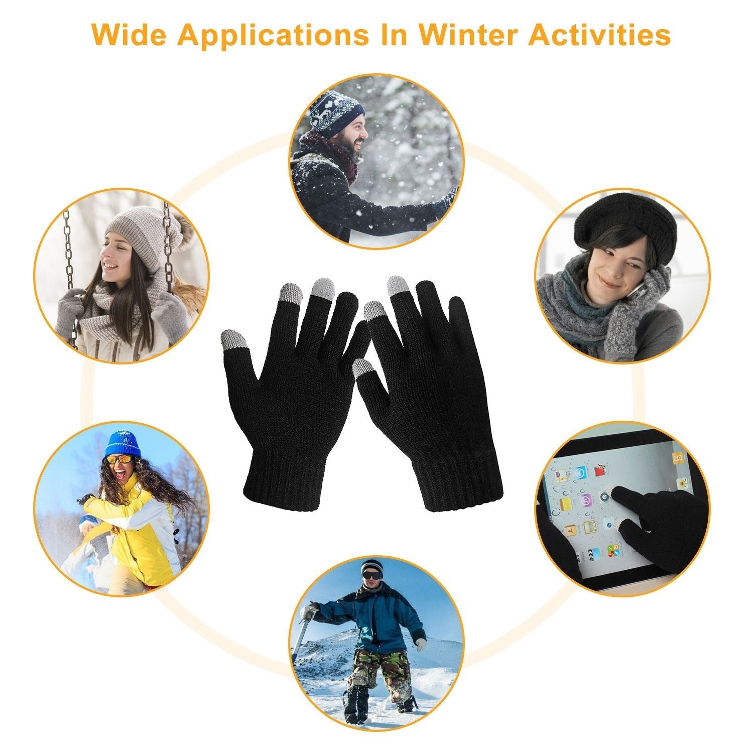 Unisex Touch Screen Gloves Full Finger Winter Warm Knitted Gloves For Warmth Running Cycling Camping Hiking Unisex Touch Screen Gloves Full Finger Winter Warm Knitted Gloves For Warmth Running Cycling Camping Hiking