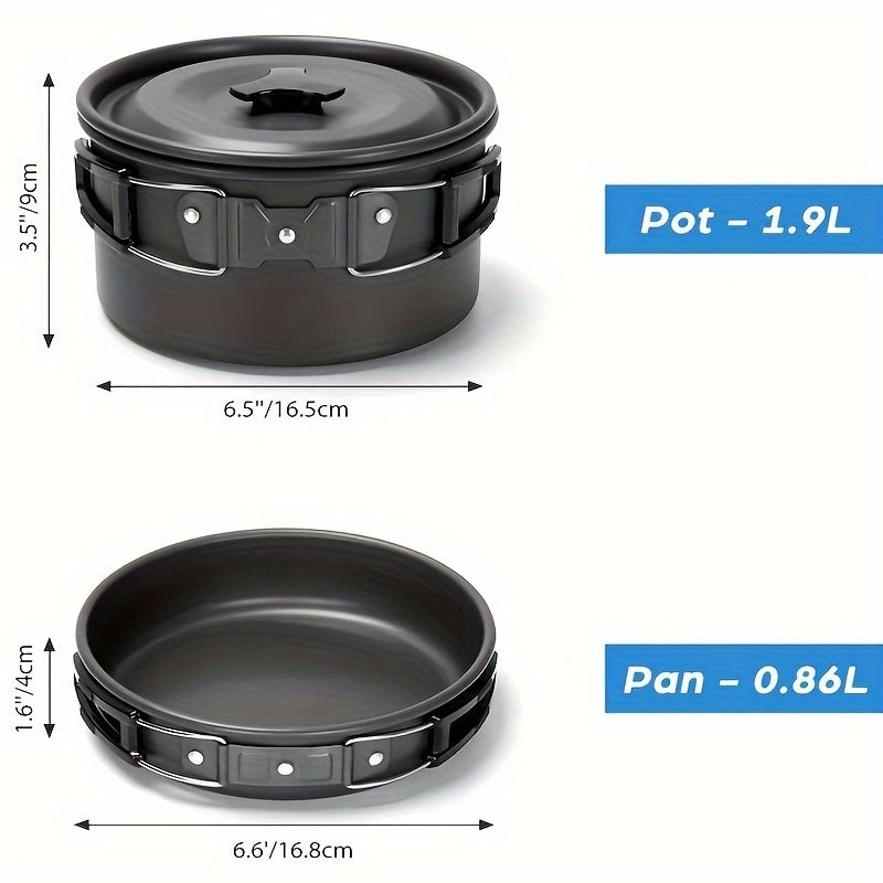 17-Piece Portable Non-Stick Aluminum Camping Cookware Set
