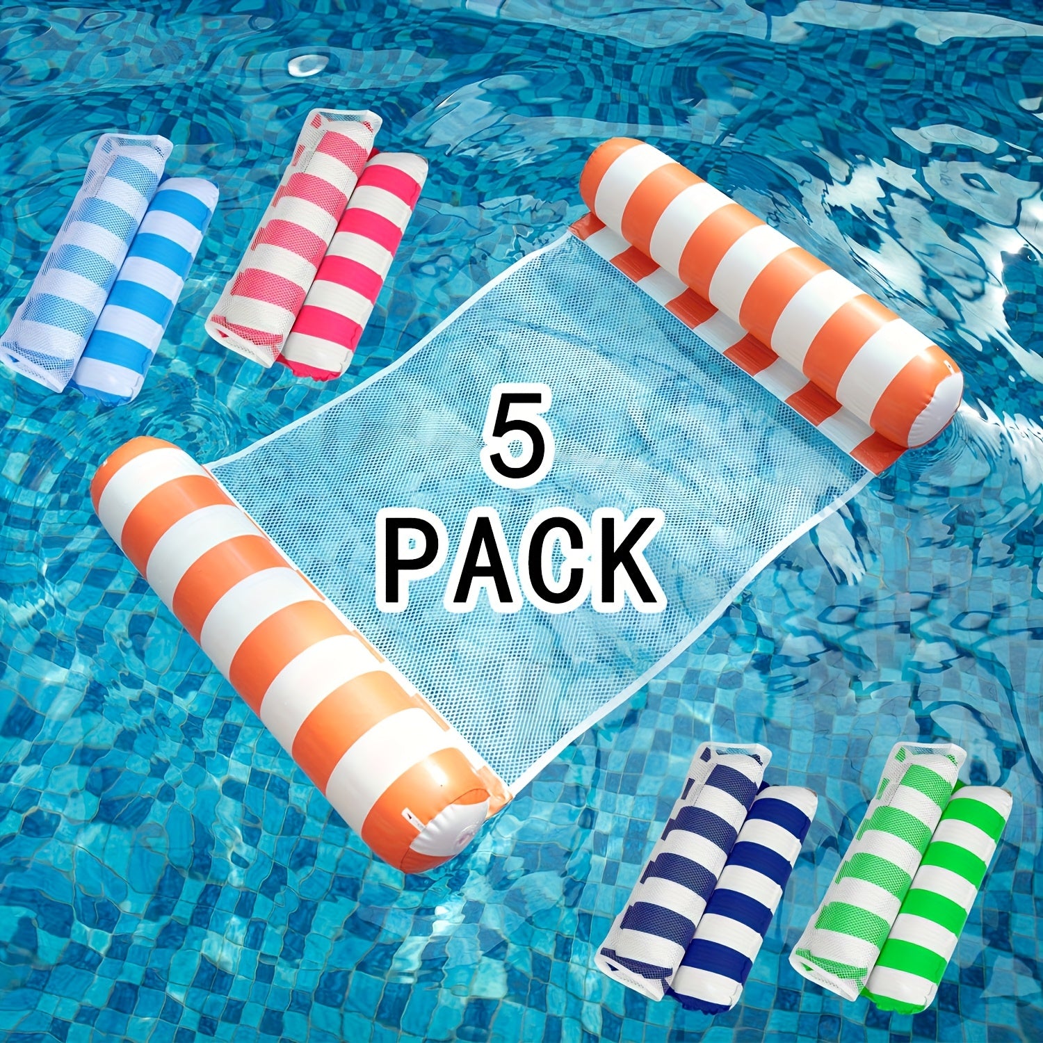 Lucky Rain 5-Piece Adult Inflatable Swim Ring Set – Pool & Beach Float
