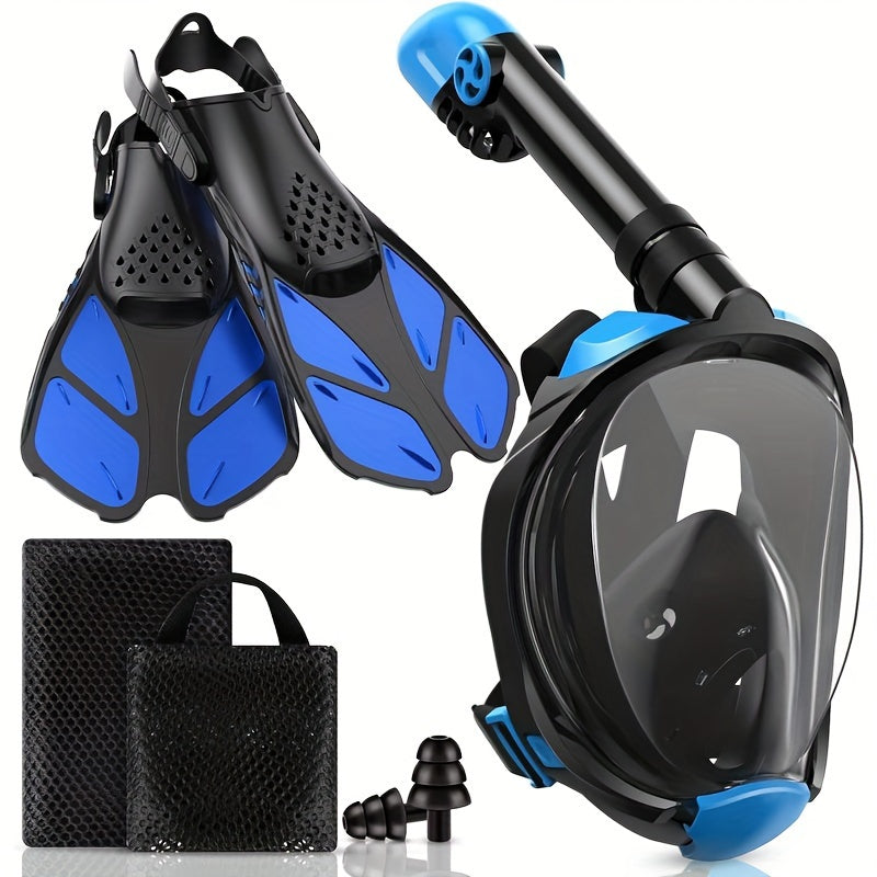 Adult Snorkeling Set – Full Face Mask & Adjustable Swim Fins