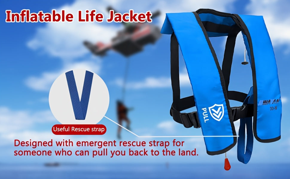 HWAYAN Inflatable Life Vest – Adjustable Adult PFD, 330 lbs Capacity