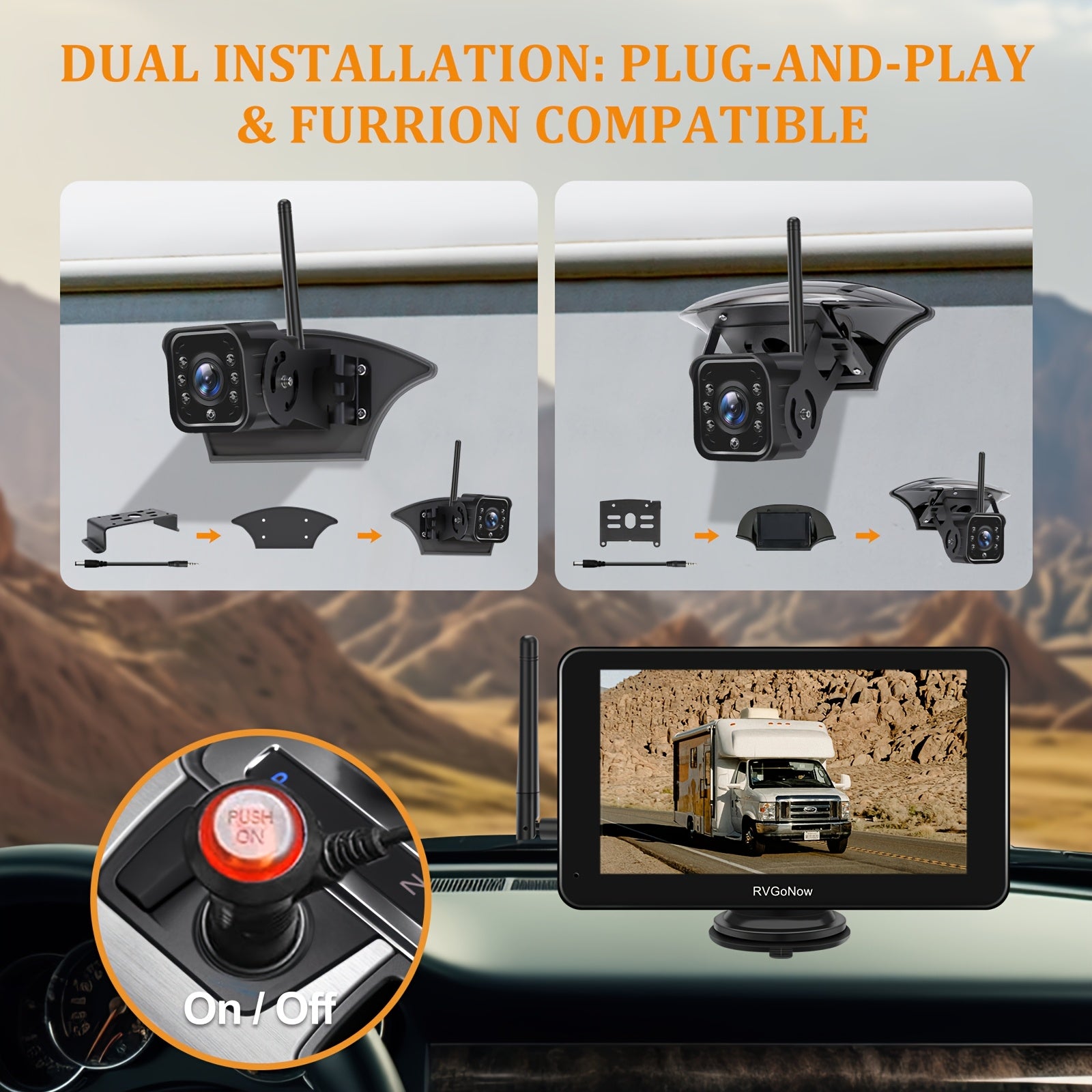 Furrion Wireless RV Backup Camera – 7" HD Touchscreen Monitor