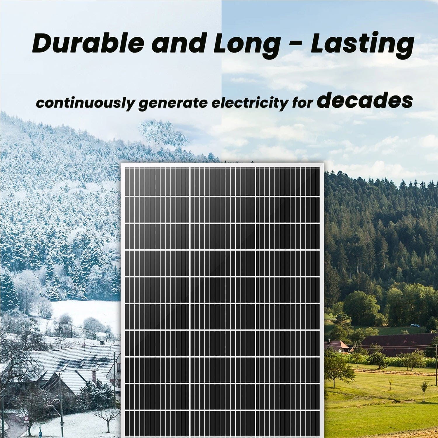 Nature's Generator 100W Rigid Solar Panel — Monocrystalline, All-Season