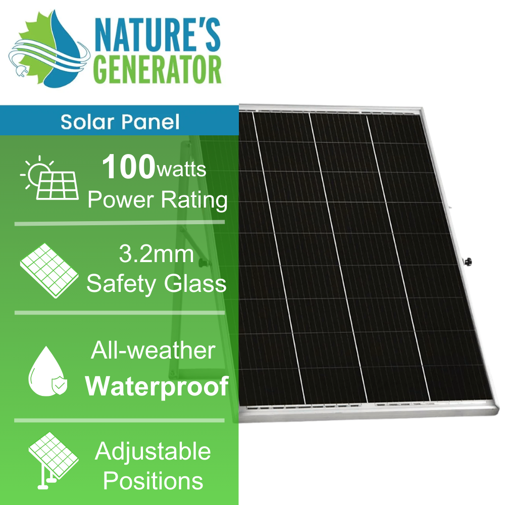 Nature's Generator 100W Rigid Solar Panel — Monocrystalline, All-Season