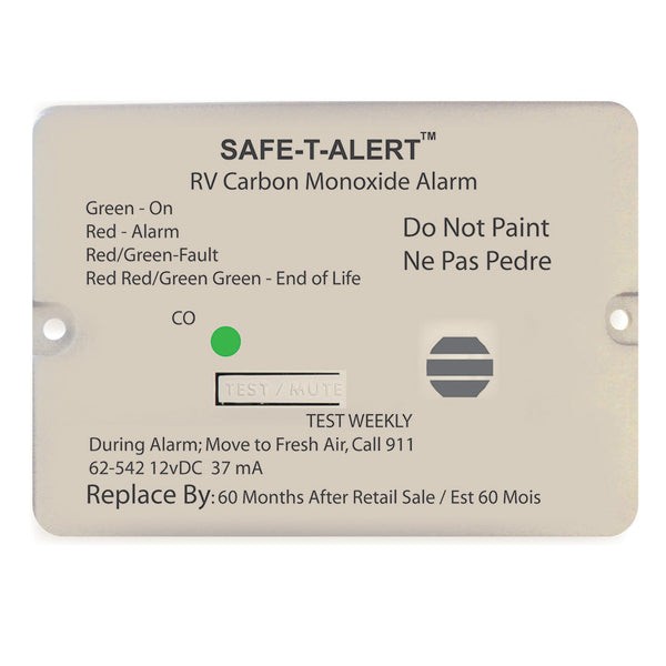 Safe-T-Alert 62 Series 12V RV Carbon Monoxide Alarm – White
