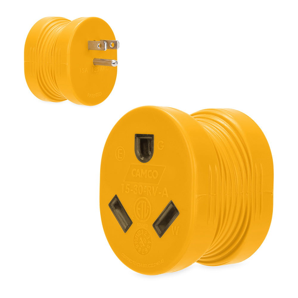 Camco Power Grip 15A-to-30A RV Plug Adapter