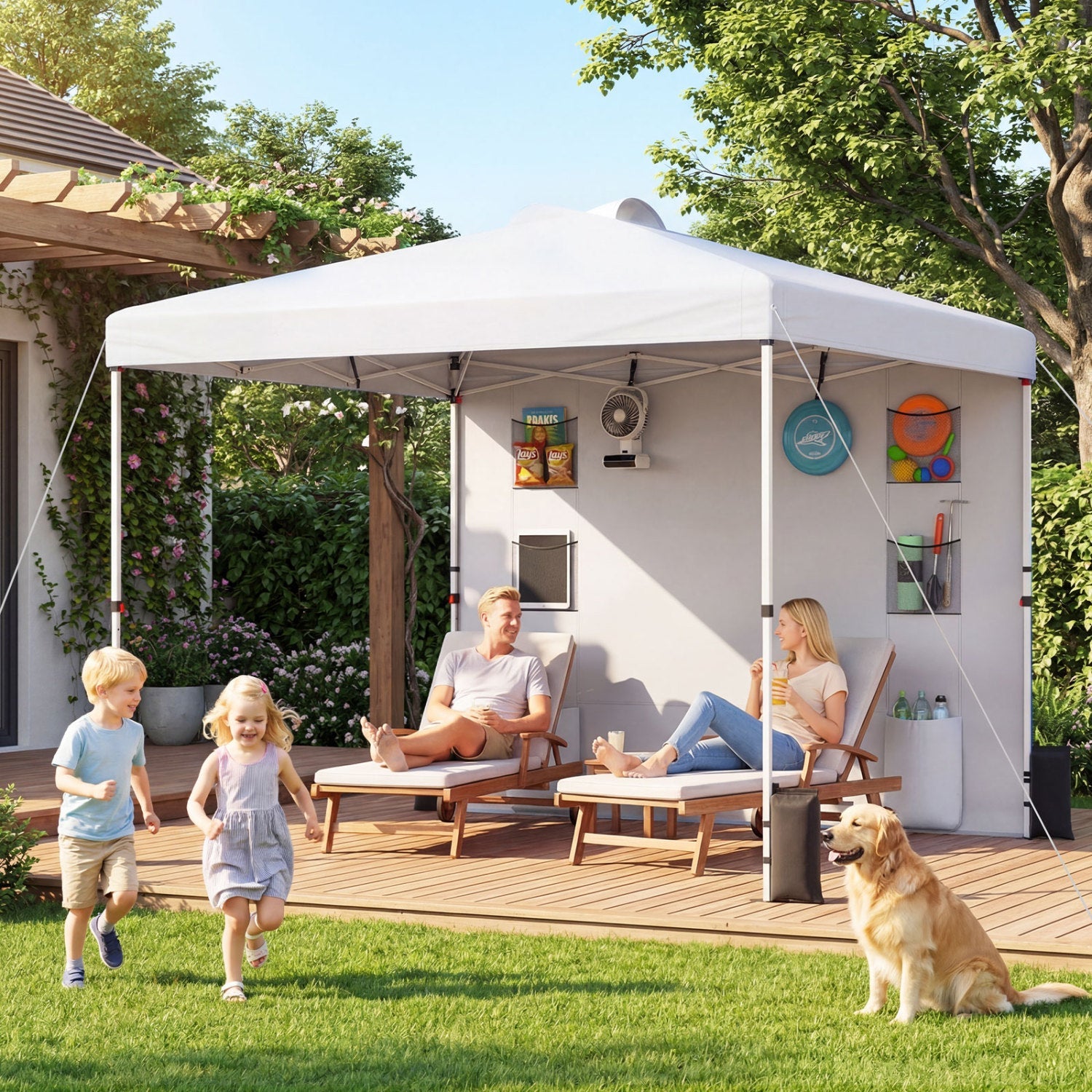 10' x 10' Pop-Up Canopy with Sidewall and Storage Pockets