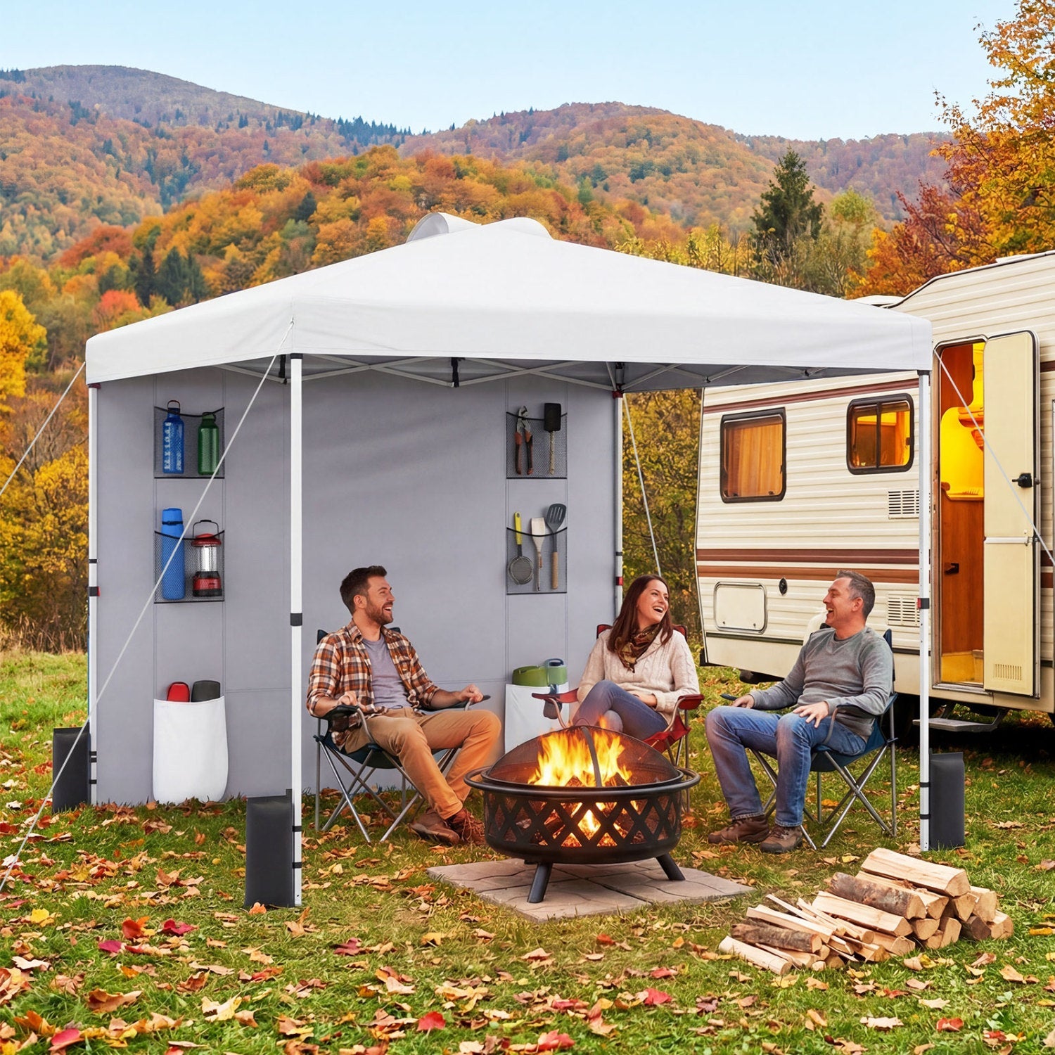 10' x 10' Pop-Up Canopy with Sidewall and Storage Pockets