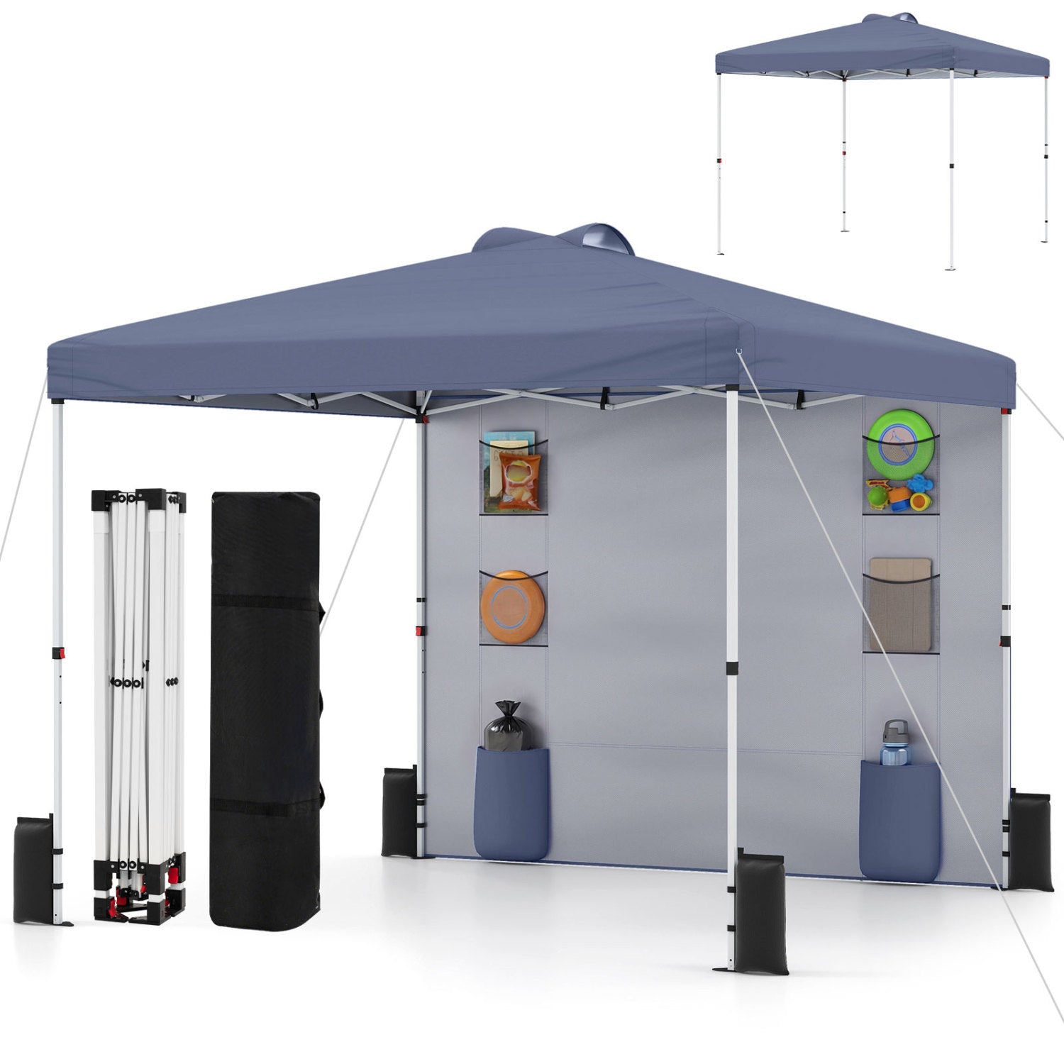 10' x 10' Pop-Up Canopy with Sidewall and Storage Pockets