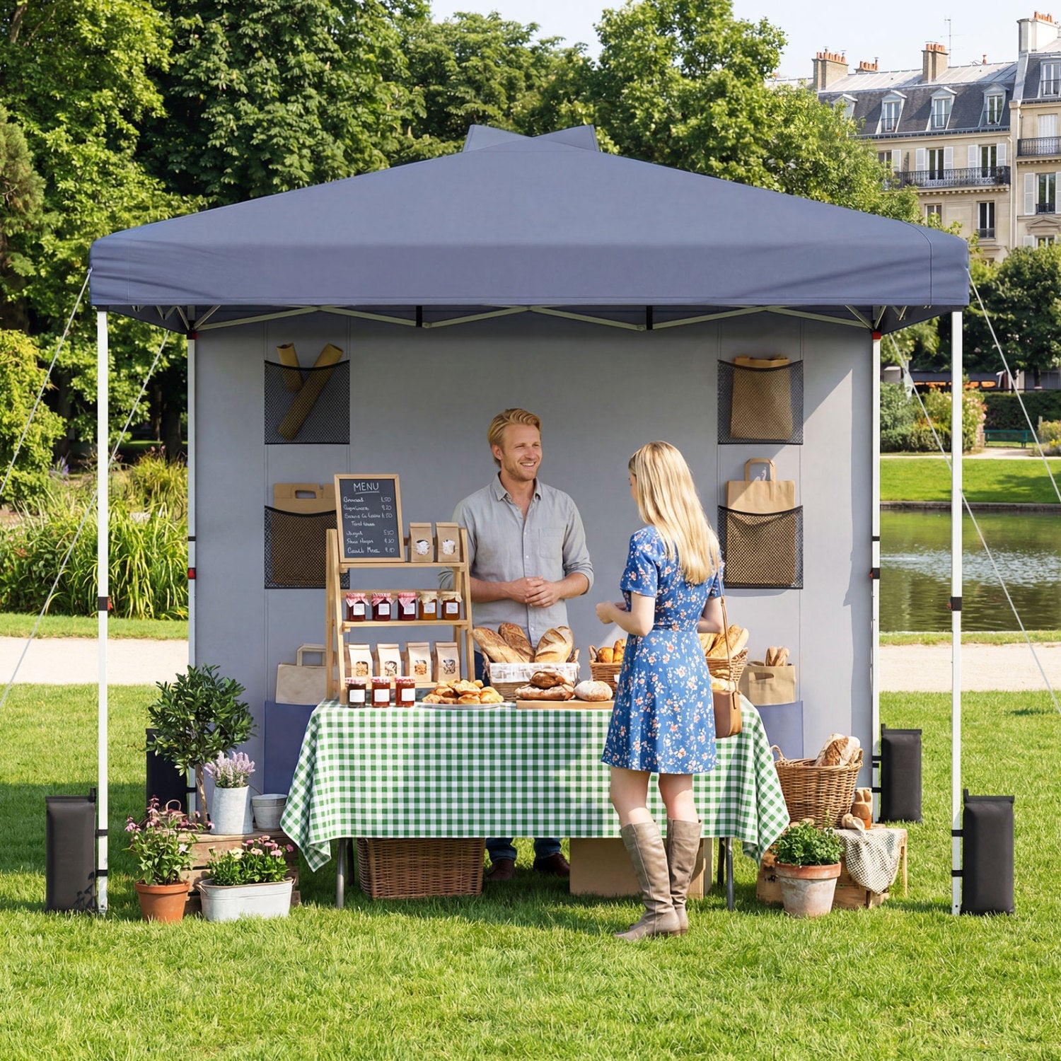 10' x 10' Pop-Up Canopy with Sidewall and Storage Pockets