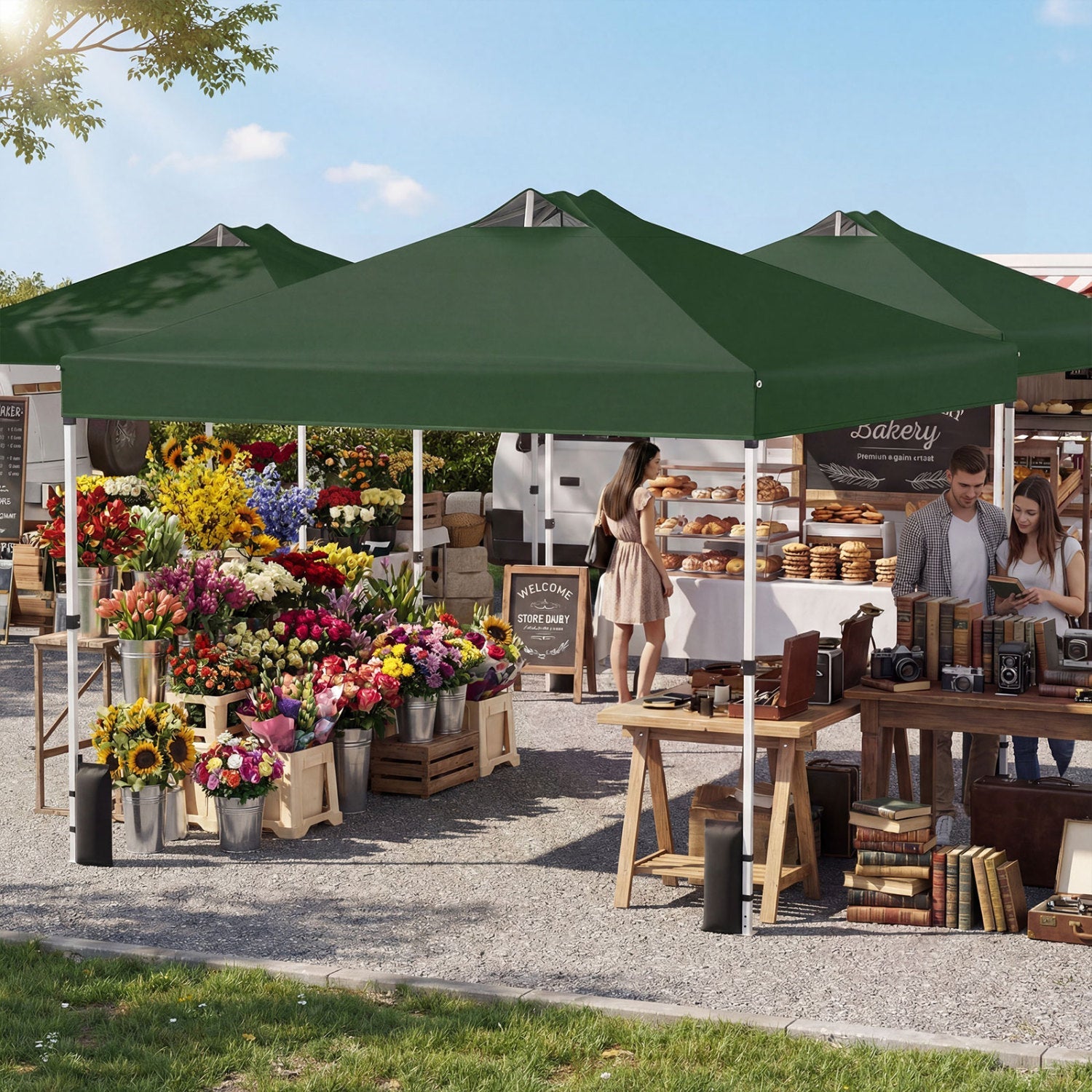 10' x 10' Vented Pop-Up Canopy with One-Hand Center Lock