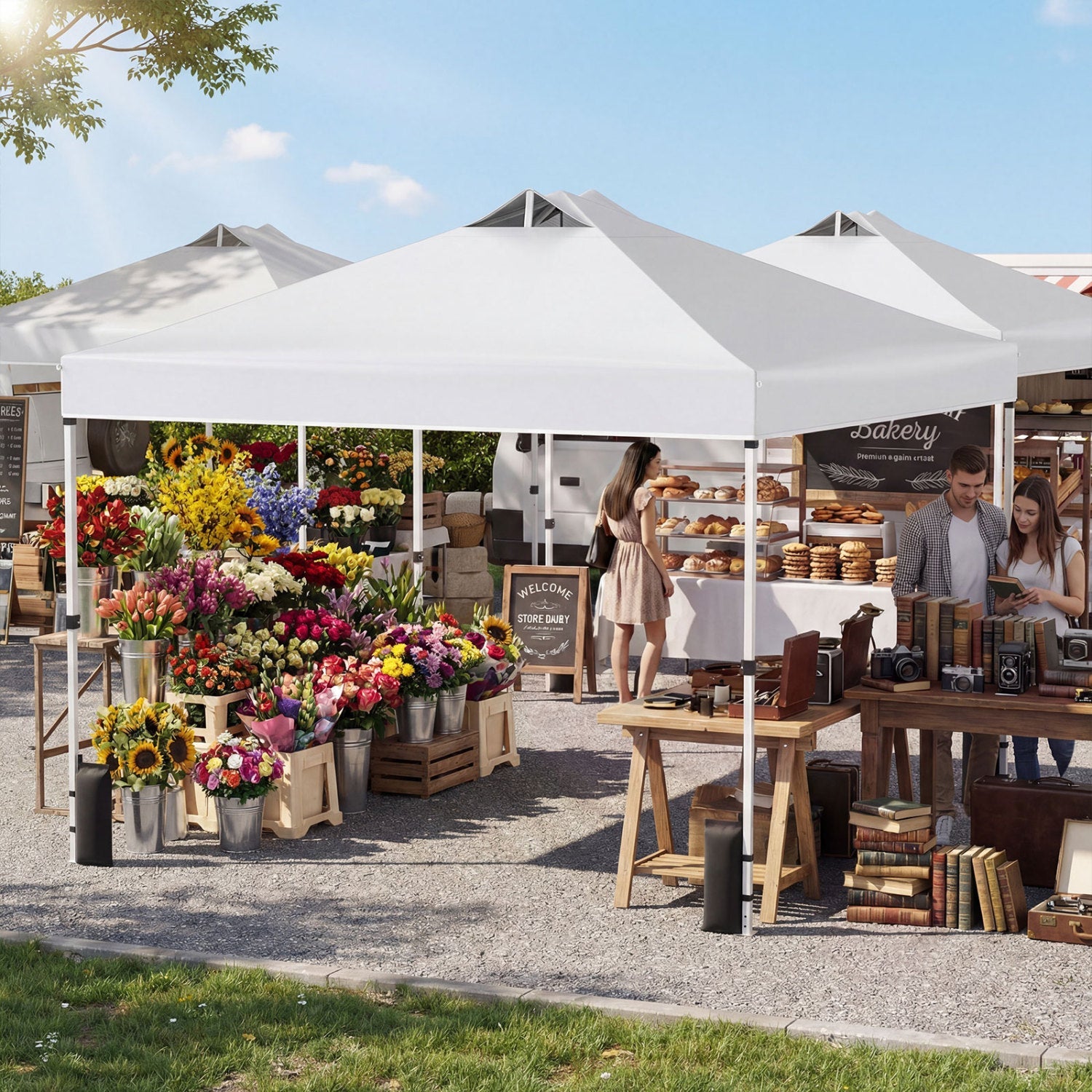 10' x 10' Vented Pop-Up Canopy with One-Hand Center Lock