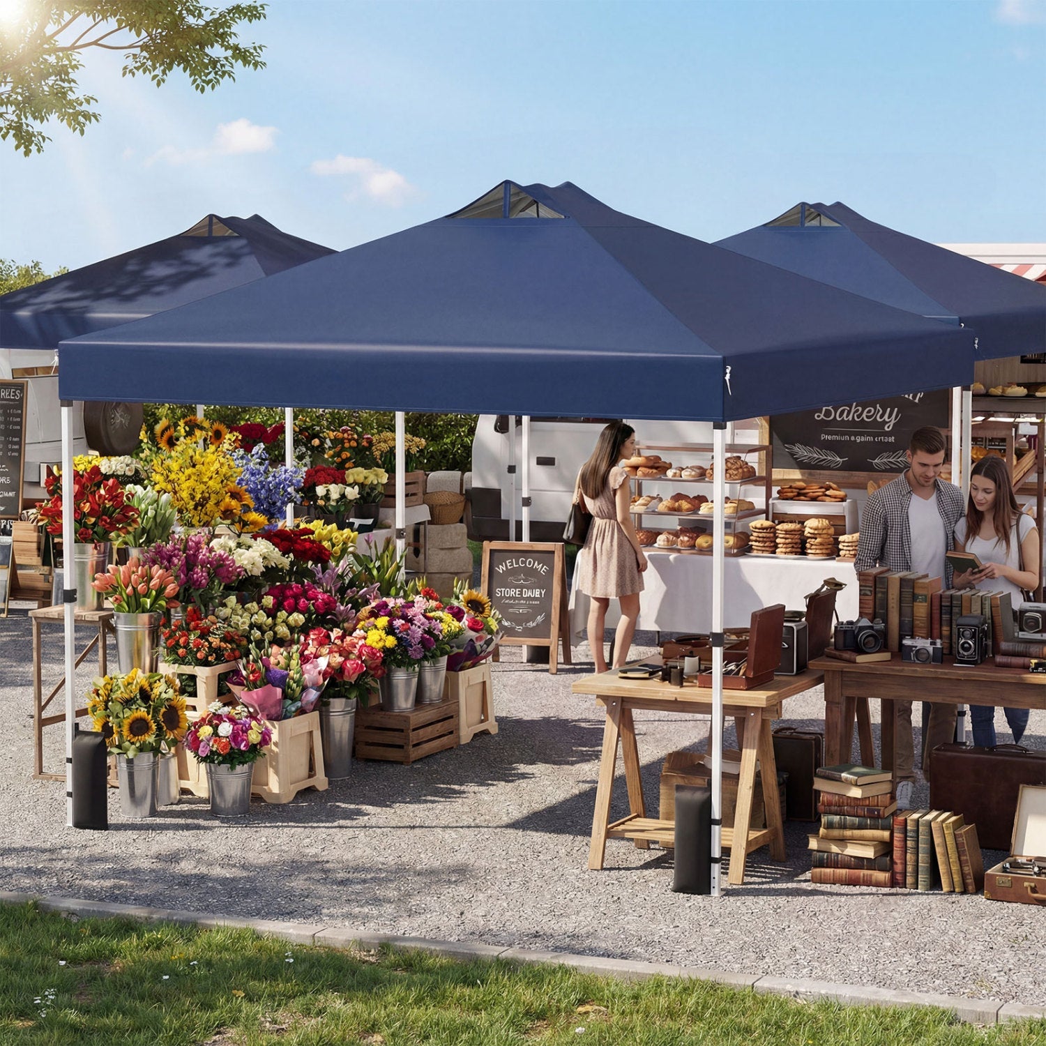 10' x 10' Vented Pop-Up Canopy with One-Hand Center Lock