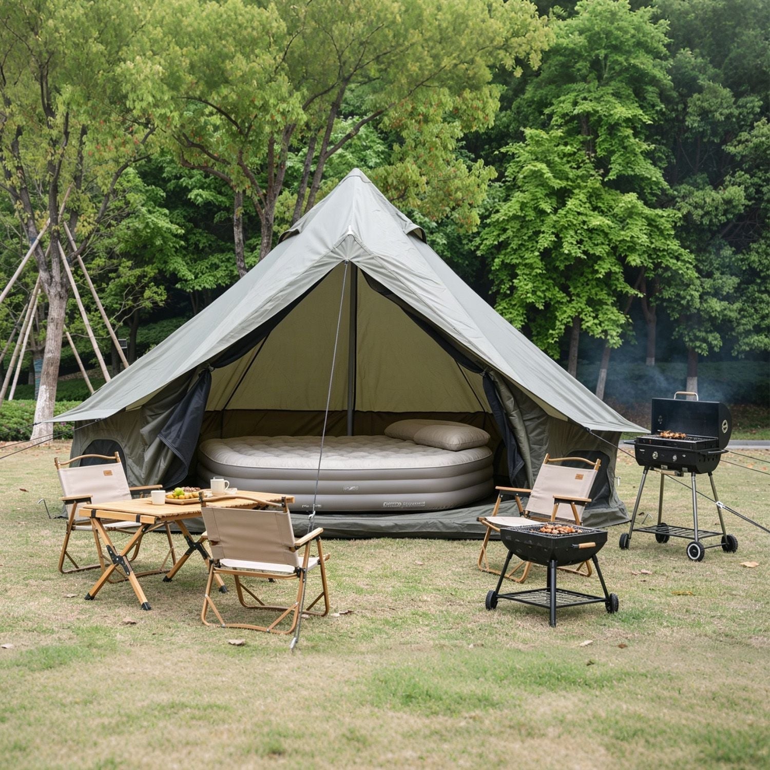 Oxford Bell Tent with Stove Jack – 4-Season Family Camping & Glamping Tent