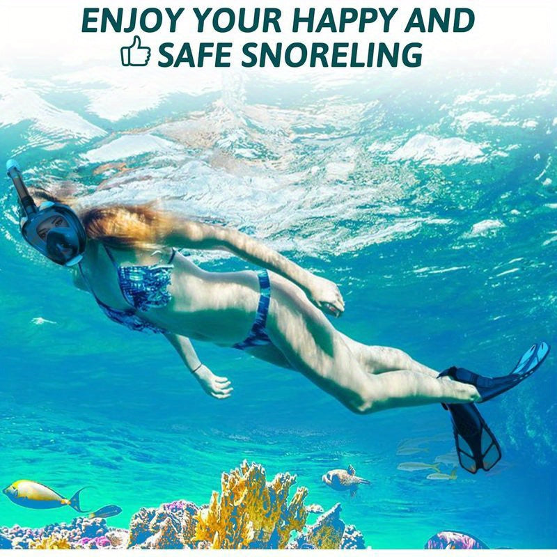 Adult Snorkeling Set – Full Face Mask & Adjustable Swim Fins