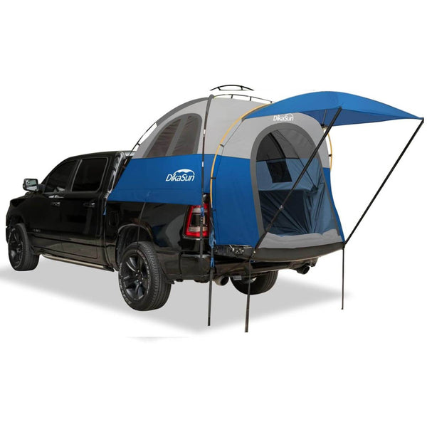 Dikasun Pickup Truck Bed Tent with Awning – Blue | Fits 5.5–6.7 ft Beds