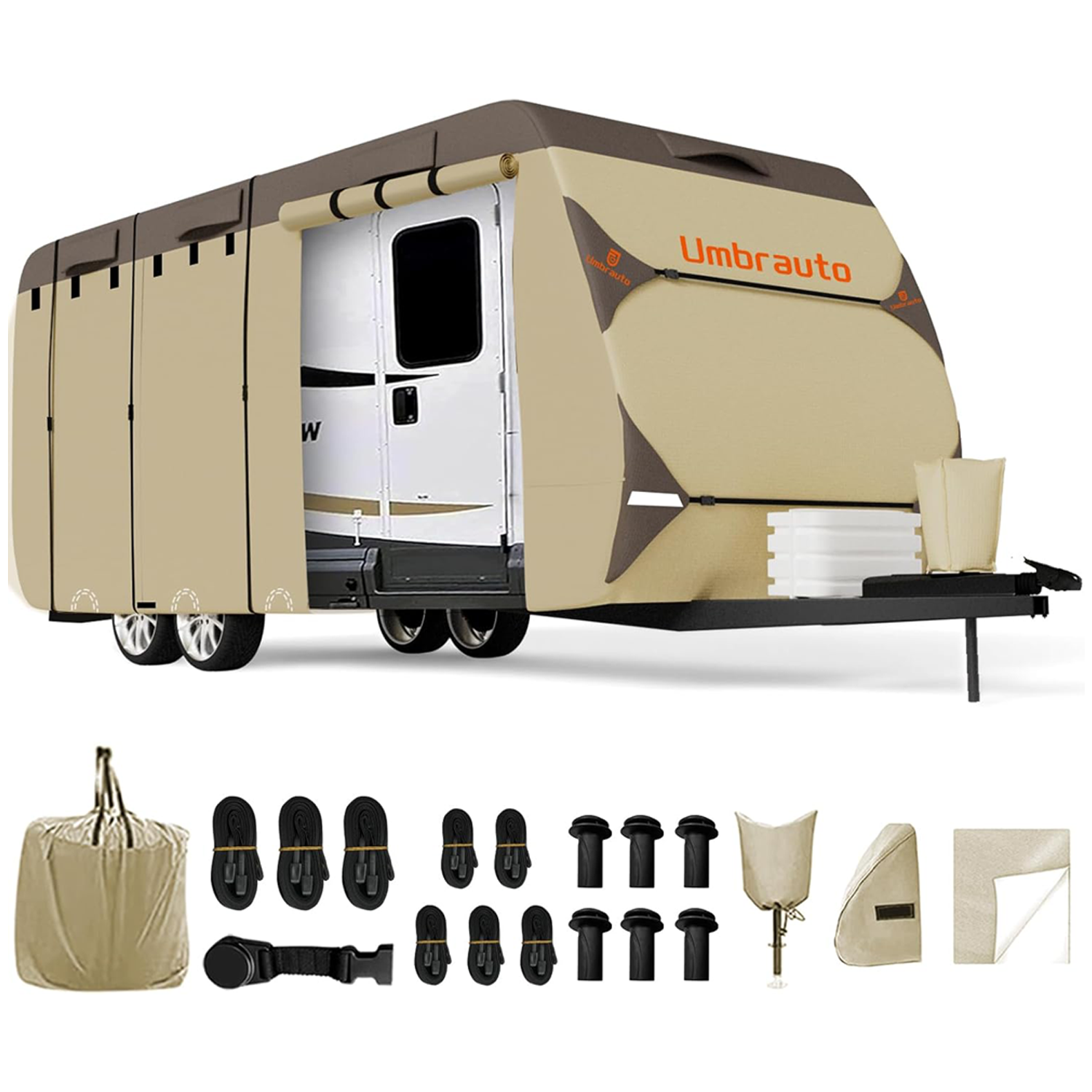 Umbrauto 7-Layer Travel Trailer Cover – Khaki