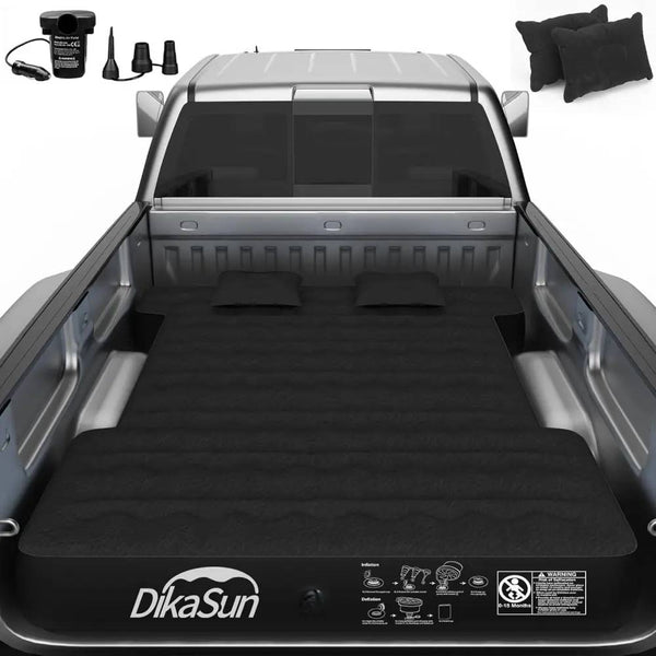 DikaSun Full Size Pickup Truck Bed Air Mattress – Fits 6.0 to 6.5 ft Beds | Black