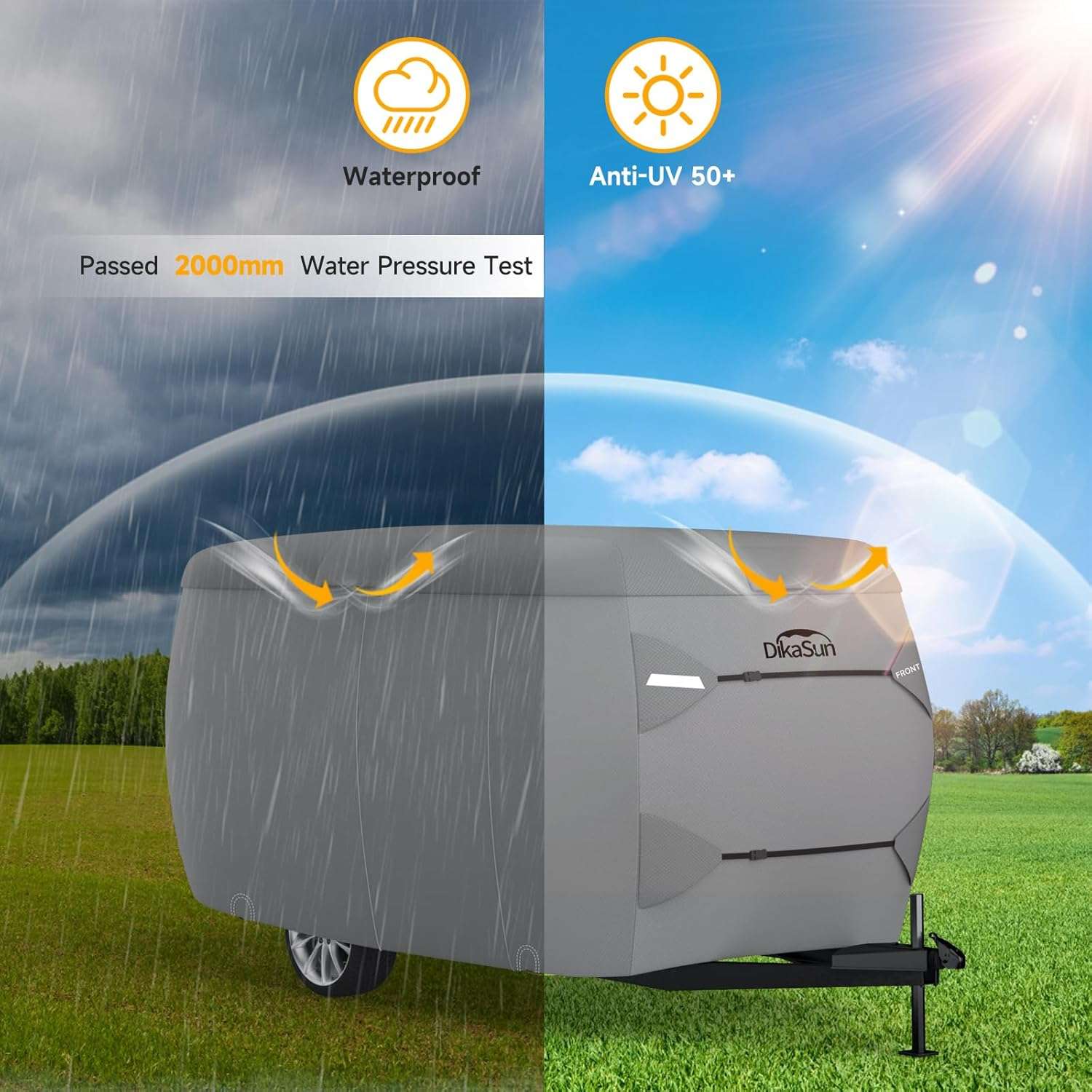DikaSun Fiberglass Travel Trailer Cover – 7-Layer Roof
